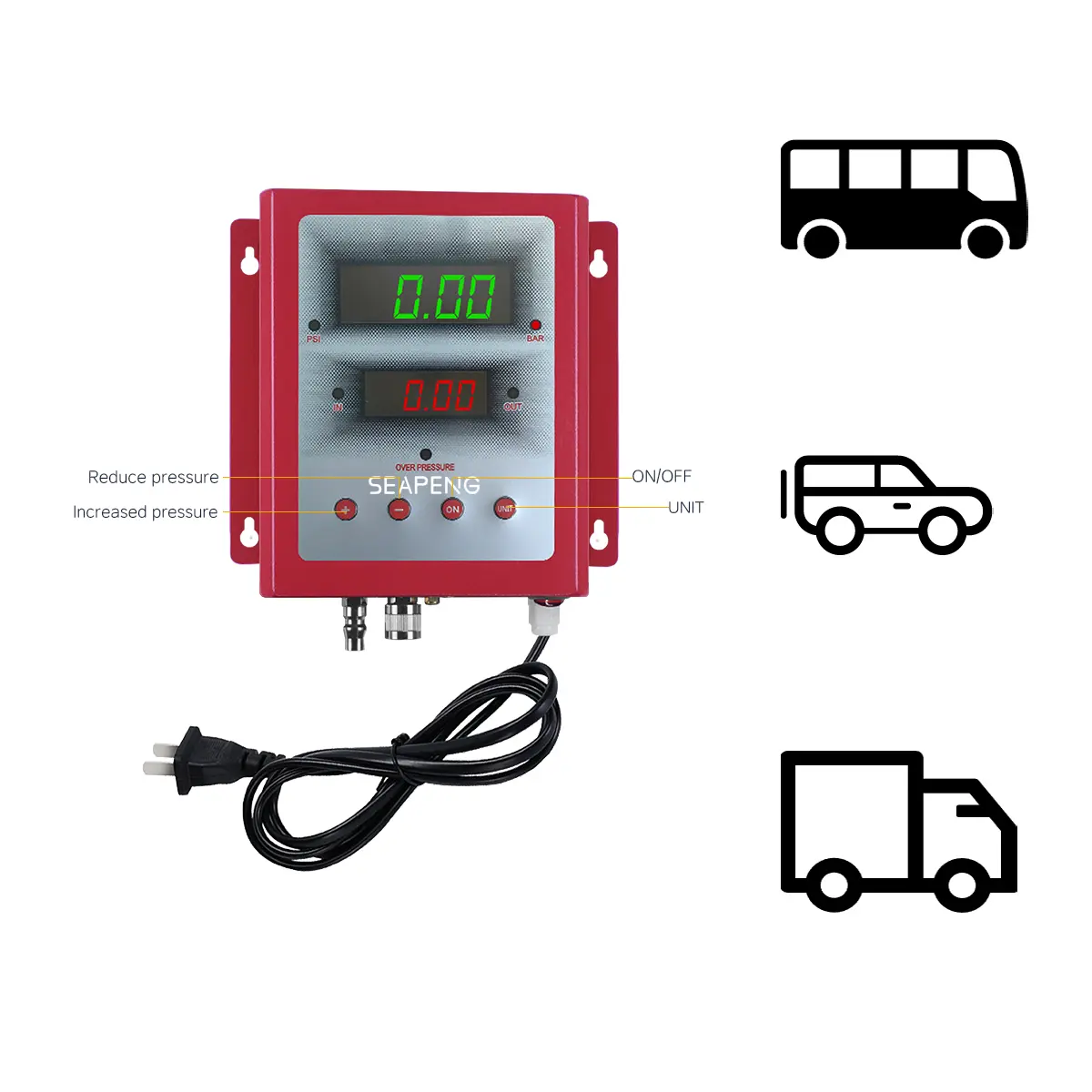SEAPENG Metal wall mounted automatic inflator