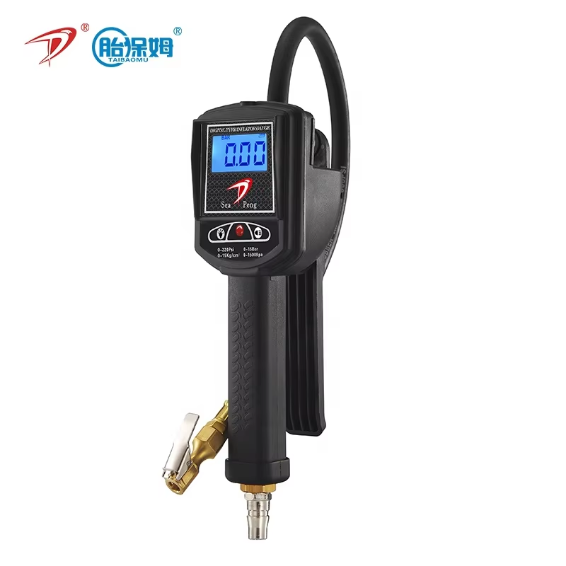 SEAPENG DP-002 Digital Tire Pressure Gauge Deflator Gun 250 PSI Backlit LCD Display ABS Material Automatic Shut Portable Tire Inflator