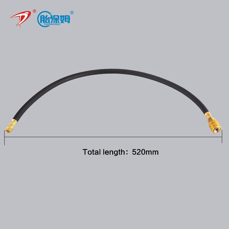SEAPENG 520mm Soft Flexible High Pressure Tire Inflation Hose with Lock-On Air Chuck Clamp Hand Tool Rubber Silicone